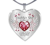 Beautiful Ferret Glass Moon Necklace Wing Wingsss Memorial Necklace Heart Angelss Jewelry Drop Keepsake And Dad Necklaces Pendants The Lovers Gift (A, One Size)
