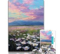 Beautiful Field of Flowers Jigsaw Puzzles 1000 Pieces for Adults Teens,Learning Educational Toy for Is Ideal As A Gift for The Whole Family (38x26cm)