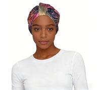 Beautiful Firework Printed Knotted Turban Hat, Comfy Sleep Cap Protective Headwear, for Home Work Travel Comfort