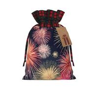 Beautiful Firework Printing Christmas Drawstring Gift Bags Packaging Birthday Anniversary Celebration