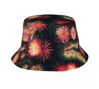 Beautiful Fireworks Fisherman's Hat Bucket Hats Cap Travel Beach Sun Hat for Men Women Black, Black, One Size, Black, One Size