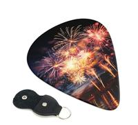 Beautiful Fireworks Guitar Plectrums, 6 Guitar Plectrums, Double Sided Printing, For Acoustic Guitar, Bass, Ukulele, Electric Guitar (0.46 Mm 0.71 Mm 0.96 Mm)