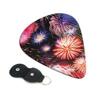 Beautiful Fireworks Guitar Plectrums, 6 Guitar Plectrums, Printed on both sides for Electric Guitar Bass Ukulele (0.46 mm 0.71 mm 0.96 mm)