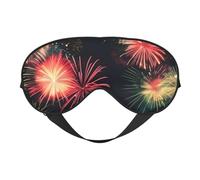 Beautiful Fireworks Print Breathable Full-Cover Eye Mask Stylish Adjustable Nap Night Restful Environment