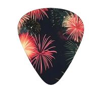 Beautiful Fireworks print Celluloid Guitar Plectrums for Acoustic Guitar Bass,Guitar Picks with Organizer Box