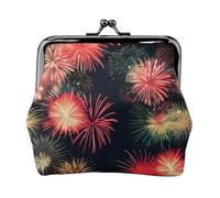 Beautiful Fireworks print Coin Purse Small Change Purse Card Holder Coin Pouch Small Wallet for Women and Men, Black, One Size, Vintage