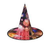Beautiful Fireworks print Halloween Witch and Wizard Hat Witch Costume for Theme Decoration Halloween Party
