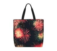 Beautiful Fireworks Print Tote Bag For Womenshoulder Reusable Shopping Casual Travel Summer Beach Bags