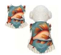 Beautiful Fish Print Pet Breathable Sleeveless Skirt S
