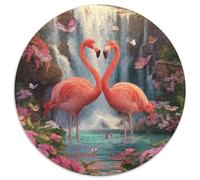 Beautiful Flamingo - Magnificent Waterfall Jigsaw Puzzles Challenge Toy Educational Games Home Decoration for Adults& Teenager Age 14 Years Up 1000pcs (67.5x67.5cm)