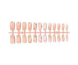 Beautiful Floral Beads 3D Flower False Nails Soft ABS Suitable for Most Fingers Perfectly Gradient Pearl European and Stylish Nails Art