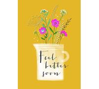 Beautiful Floral Feel Better Soon Card - With Real Crystal Jewels Made in the UK