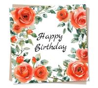 Beautiful Floral Happy Birthday Card - Incredible Flowers, Roses, Stunning - Special Birthday Card for Friend, Best Friend, Mom, Dad, Sister, Aunt, Cousin