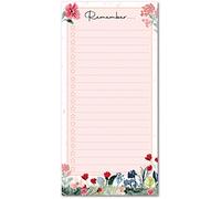 Beautiful Floral Notepad Non-Magnetic Shopping List/to Do List - DL Size (1 x Notepad)