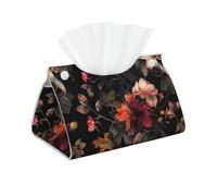 Beautiful Floral Printed Long Tissue Box Cover Leather Modern Tissue Case Tissue Box Holder for Home Office Decor Bathroom Car