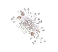 Beautiful Floral Side Comb Adornment Sophisticated Bridal Hair Comb With Crystal Embellishments For Daily Wear Dates