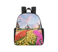 Beautiful Flourishing Tulips Travel Backpack 12.40x5.12x14.17inch Backpack Multipurpose Casual Backpack College Business Travel School,Office