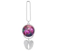 Beautiful Flower Car Pendant, Rear View Mirror Hanging Ornament, Auto Decor for Rearview Mirror, Keychain Silver-Style
