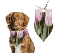 Beautiful Flower Dog Bandana Triangle Dog Scarf Washable Polyester Dog Bibs Cute Pet Bandana for Medium Large Dogs Puppy and Cats