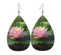 Beautiful Flower Earrings for Women Teardrop Leather Earrings Double Sided Dangle Earrings Lightweight Earrings for Women Ear Accessories Fashion Jewelry Birthday Gift