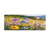 Beautiful Flower Field Mouse Pad, Large Desk Mat, Xl Anime Gaming Keyboard Mat, Non-Slip Rubber Base, Big Extended Desk Protector For Home Office, 31.5”X11.8”
