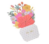 Beautiful Flower Greeting Card - Artistic Bouquet Illustration, Smooth Paper Texture, Envelope Pack, Refined Look | Meaningful Thank You Card for Mom, Teacher, Sister, Wife