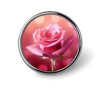 Beautiful Flower Images Badges Decorative, Durable Aluminum Alloy Round Badge, Lightweight Button Brooch for Shirts, Jackets, Hats, Uniforms 1"