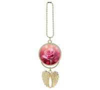 Beautiful Flower Images Car Pendant, Rear View Mirror Hanging Ornament, Auto Decor for Rearview Mirror, Keychain Golden-Style