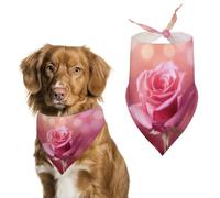 Beautiful Flower Images Dog Bandana Washable & Adjustable Triangle Scarf, Breathable Pet Scarf for Small Medium Large Pets, Cute Fashion Pet Accessory