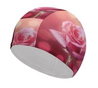 Beautiful Flower Images Swim Cap for Adult, Elastic Fabric Swimming Cap, Comfortable Bathing Cap for Long & Short Hair