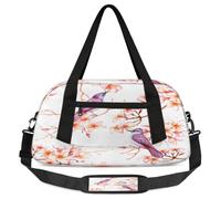 Beautiful Flower Kids Overnight Duffle Bags for Girls Boys, Bird Flower Lightweight Sports Gym Bag for Kids,Small Overnight Weekender Carry on Travel Bags Dance Bag, Beautiful Flower, 18.5L x 7.8W x