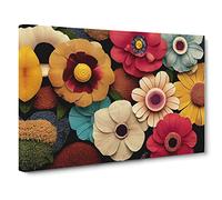 Beautiful Flower Market Canvas Wall Art Print Ready to Hang, Framed Picture for Living Room Bedroom Home Office Décor, 30x20 Inch (76x50 cm)