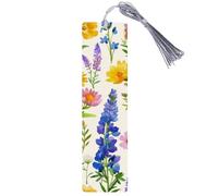 Beautiful Flower Meadow Watercolor Pattern Metal Retro Lace Bookmarklet