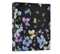 Beautiful Flower Patterns 3 Ring Binder 1.5 Inch Round Ring Binder View Binder Holds 200 Documents for Home School Office Use