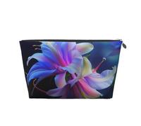 Beautiful Flower Printed Travel Cosmetic Bags with Silver Zipper Makeup Organizer Cosmetic Case Toiletry Bag for Women Mom Girls