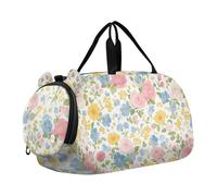 Beautiful Flower Spring Gym Duffel Bag with Shoes Compartment Multifunctional Personal Item Travel Bag for School Practice, Sports, Travel