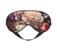 Beautiful Flowers 1 Print Silk Sleep Eye Mask Soft Eye Cover with Adjustable Strap Comfortable for Travel Office Nap