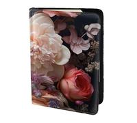 Beautiful Flowers 1 print Travel Wallet Passport Holder Case for Family Leather Passport Cover for Men Women, Black, One Size