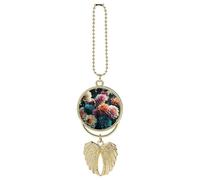 Beautiful Flowers Car Pendant, Rear View Mirror Hanging Ornament, Auto Decor for Rearview Mirror, Keychain Golden-Style