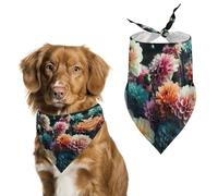 Beautiful Flowers Dog Bandana Washable & Adjustable Triangle Scarf, Breathable Pet Scarf for Small Medium Large Pets, Cute Fashion Pet Accessory