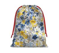 Beautiful Flowers Drawstring Gift Bag – Premium Polyester Holiday & Party Favor Bag With Full-Print Design, Perfect For Christmas, Halloween, And Promotions