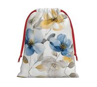 Beautiful Flowers Drawstring Gift Bag â€“ Premium Polyester Holiday & Party Favor Bag With Full-Print Design, Perfect For Christmas, Halloween, And Promotions