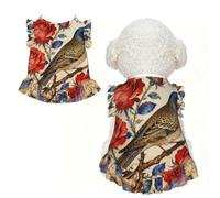 Beautiful flowers L Pet Apparel for Small Dogs-Cute Summer Outfit for Puppy, Soft Breathable Pet Clothes for Cat