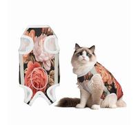 Beautiful Flowers on The Dress Recovery Suit for Dogs Cats After Surgery, Soft Cotton Post-Surgery Suit for Male and Female Pet
