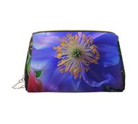 Beautiful Flowers Print Printed Small Makeup Bag Portable Leather Make up Bag Travel Zipper Cosmetic Bags Organizer for Women
