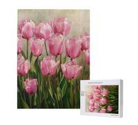 Beautiful flowers Printed Jigsaw Puzzle with Storage Box, Wooden Puzzle for Adults and Kids, 500 Pieces Family Fun Decorative Game, 38x52 CM