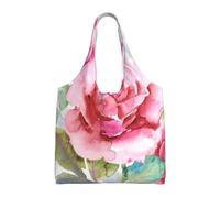 Beautiful Flowers Rose Pink Flower Floral,Reusable Tote Bags Grocery Bags Large Capacity Canvas Shopping Shoulder bag