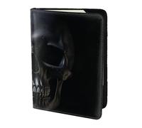 Beautiful flowers Travel Passport Holder Cover Wallet Leather Case Travel Essentials Luggage Accessories, Black Skull, One Size, Contemporary
