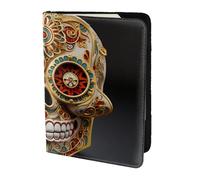 Beautiful flowers Travel Passport Holder Cover Wallet Leather Case Travel Essentials Luggage Accessories, Skull, One Size, Contemporary