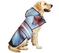 Beautiful Flowers Waterproof Dog Raincoat And Rain Jacket For Small Medium Large Dogs With Reflective Stripes And Adjustable Belly Strap